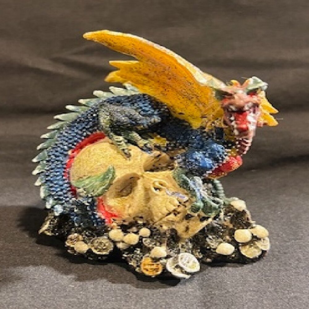 Blue Miniature Dragon Figurine 3 1/2" tall Blue Medieval Fantasy 0154-PD…